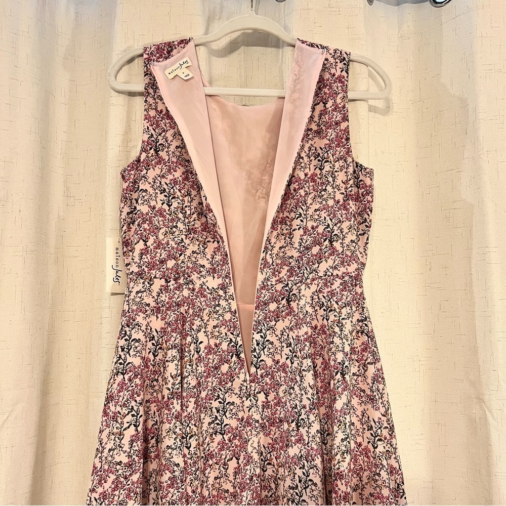 NWT Maison Jules Pink Floral Fit and Flare Dress - Picture 12 of 14